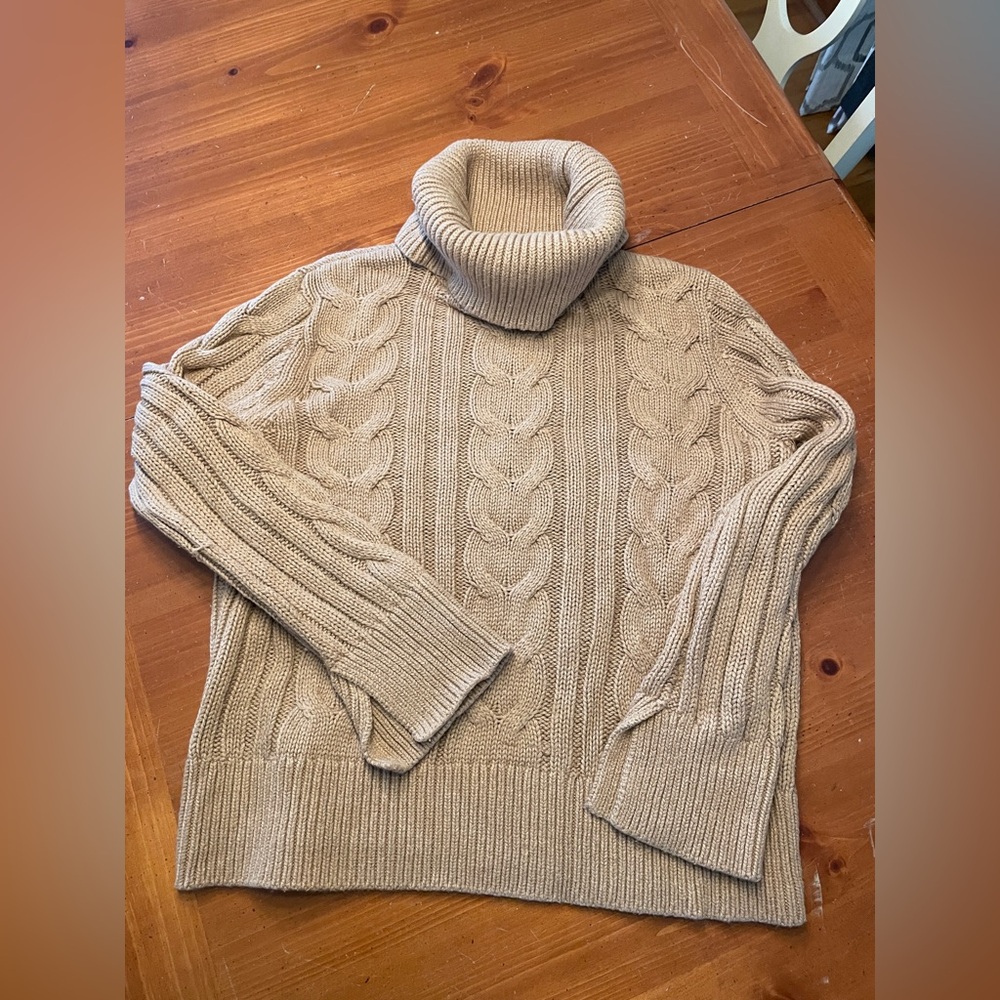 Banana Republic Tan Cowl Neck Sweater